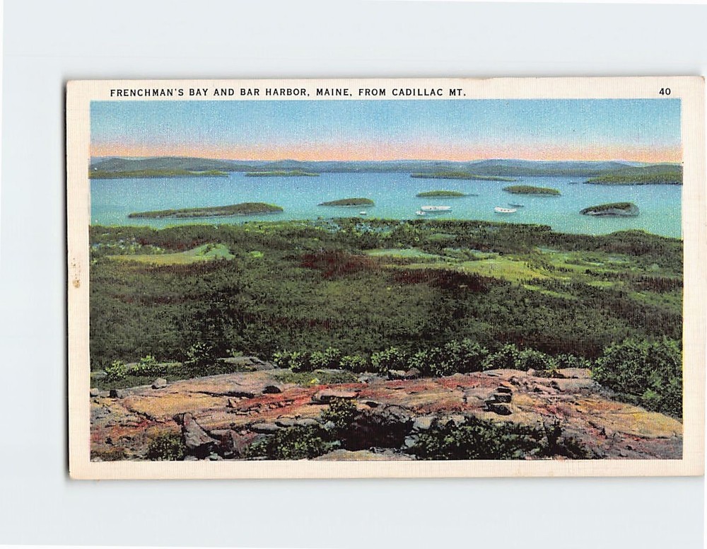 Postcard Frenchman's Bay & Bar Harbor Maine USA