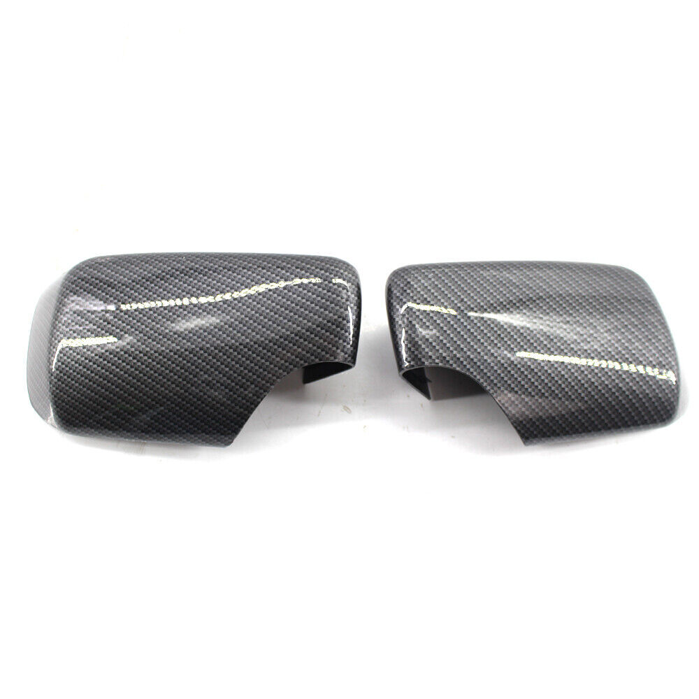 for BMW E46 98-05 Cover Cap Door Mirror Primered L&R Side Carbon Fiber Printed