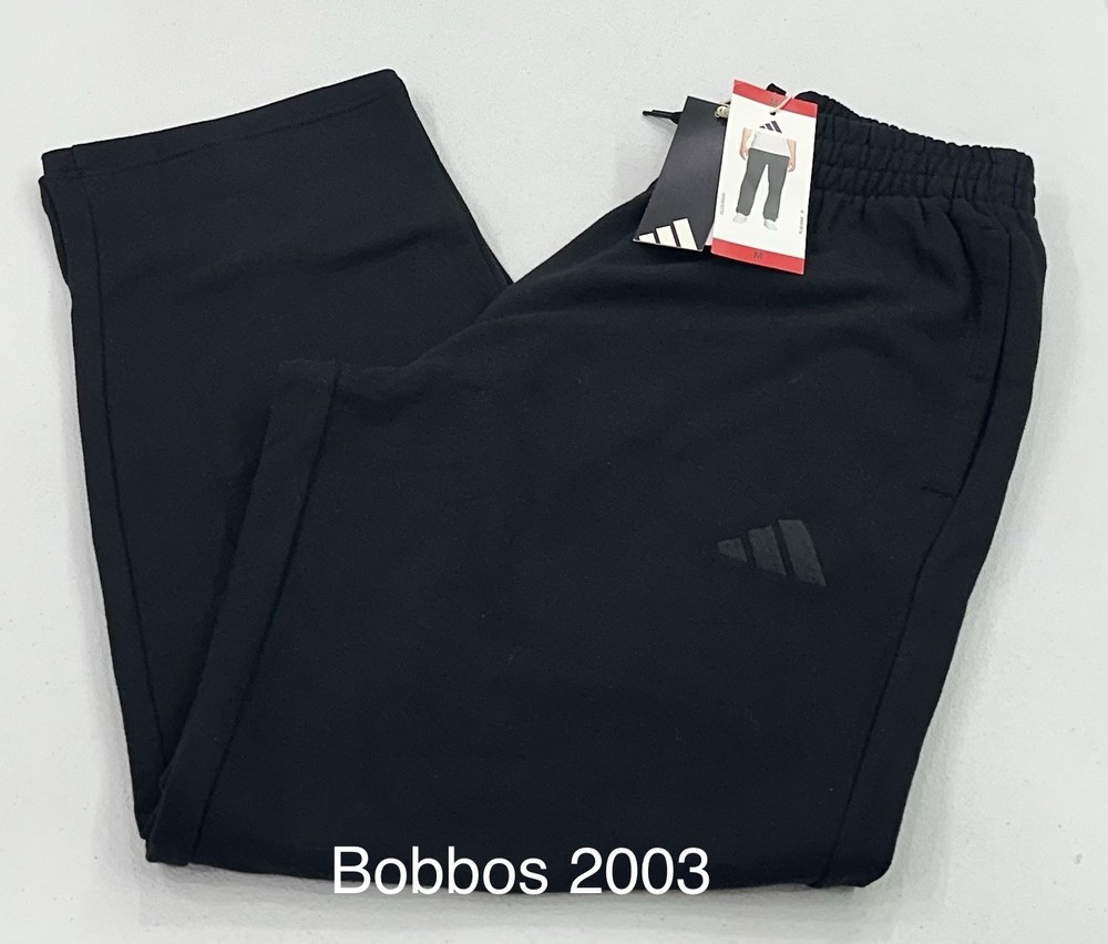 Adidas Men's Pockets Fleece Pants, Black, Size M