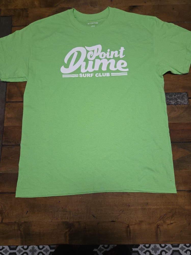 Melrose Place Point Dume Surf Club Graphic Tee Shirt Neon Green Mens Large L