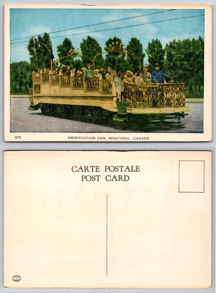 Observation Car Montreal Canada Streetcar Postcard