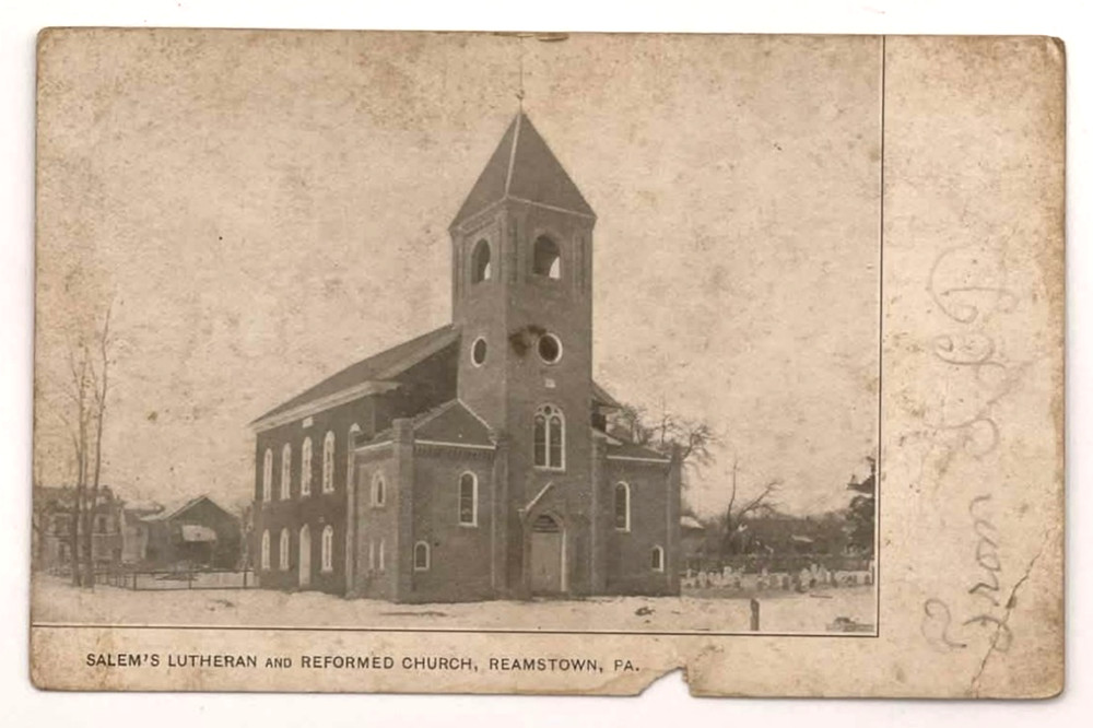 Salem's Lutheran Church REAMSTOWN PA Lancaster County Pennsylvania Postcard 1