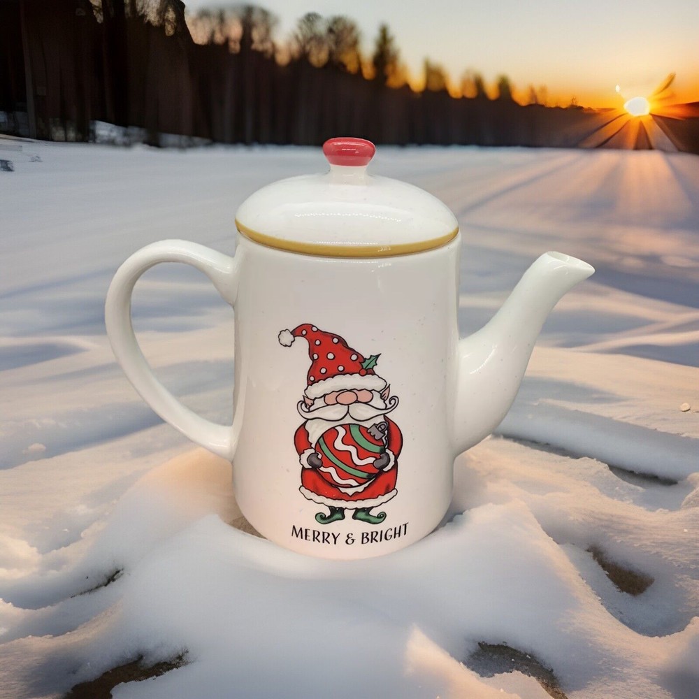 Coffee/Tea Pot Santa Claus Spectrum Designs Merry And Bright Christmas Teapot
