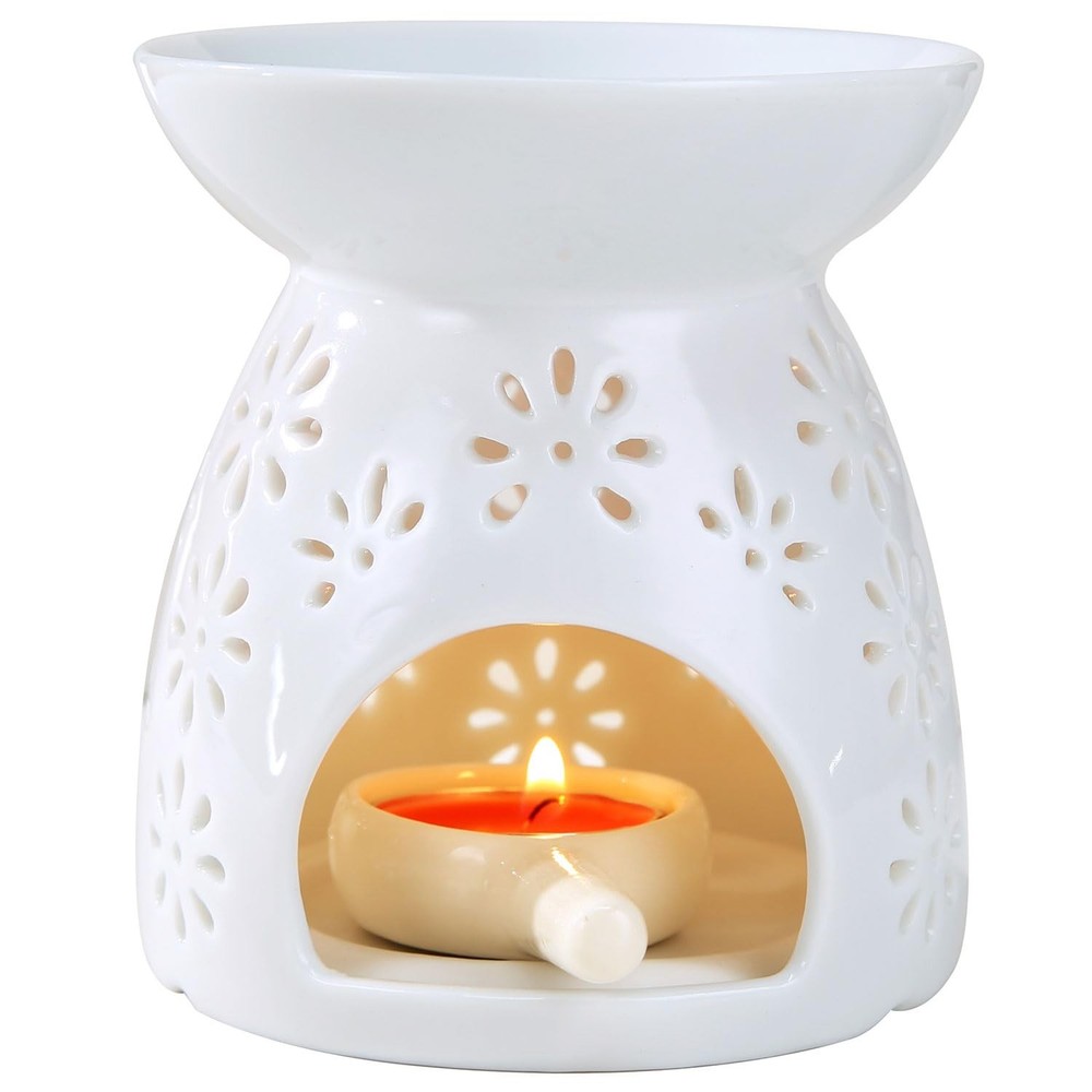 - Ceramic Tea Light Candle Holder, Essential Oil Burner Wax Melt Burner, Ince...