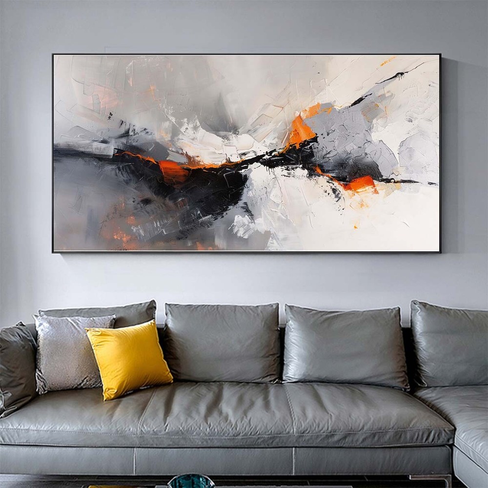 Handpainted Blue Abstract Oil Painting On Canvas Wall Art Pictures Home Decor