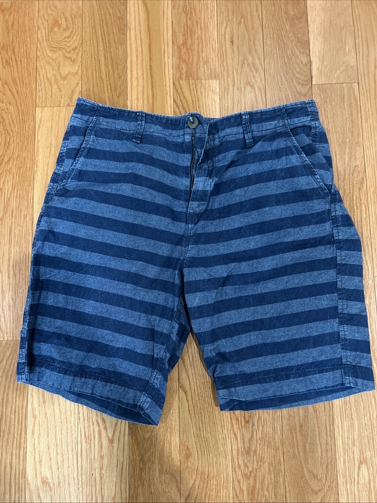 Aeropostale Men’s Shorts Size 34 Navy Blue Striped Casual Chino Flat