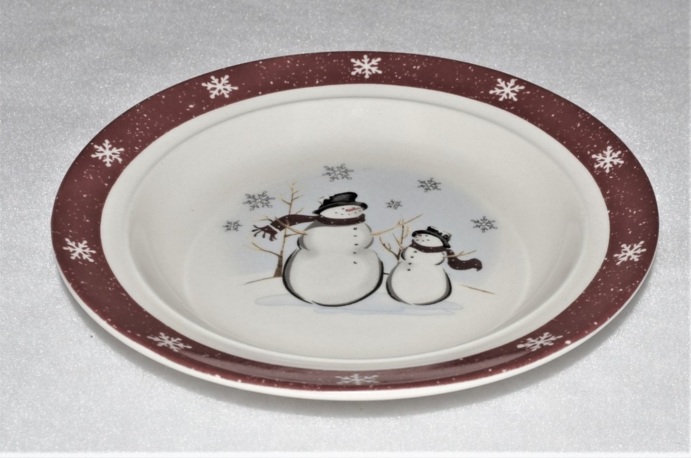 4 Royal Seasons Stoneware Snowman Dessert / Bread & Butter PLATES