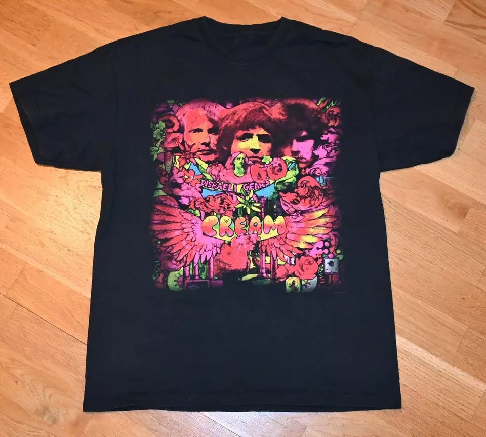 New Popular Cream Band Black T-Shirt Cotton Full Size S-5XL