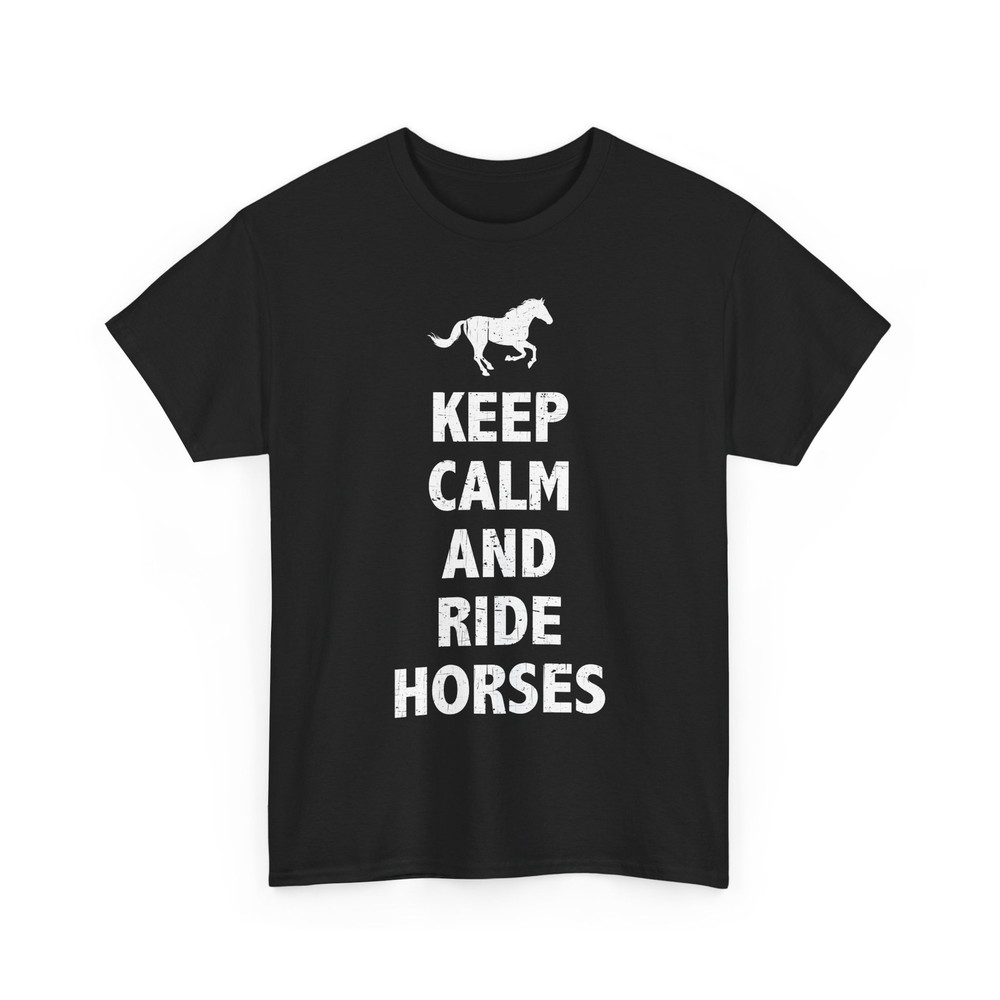 Horseback Riding Shirt, Keep Calm and Ride Horses Animals Lovers T-Shirt