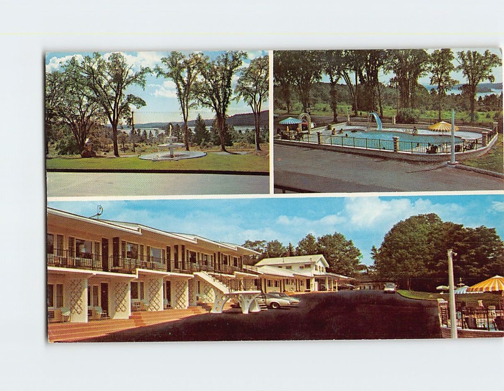 Postcard Spring Fountain Motel Bucksport Maine USA