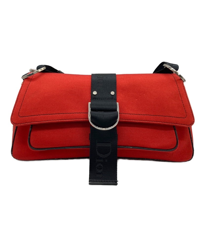 Christian Dior Women's Red x Black Canvas Shoulder Bag Auth From Japan RA