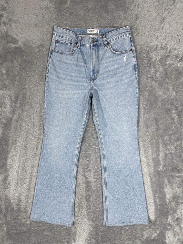Abercrombie & Fitch Jeans Women's 30/10r HEMMED Blue Vintage Flare High Rise