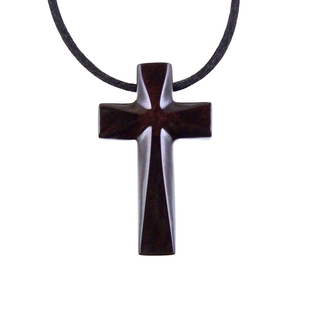 Wood Cross Necklace, Wooden Cross Pendant, Handmade Christian Jewelry for Men