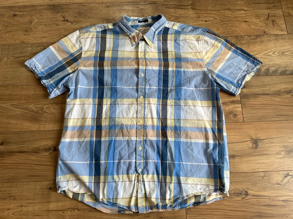 St John’s Bay Shirt Button Down Short Sleeve Plaid Classic Fit Size XXL