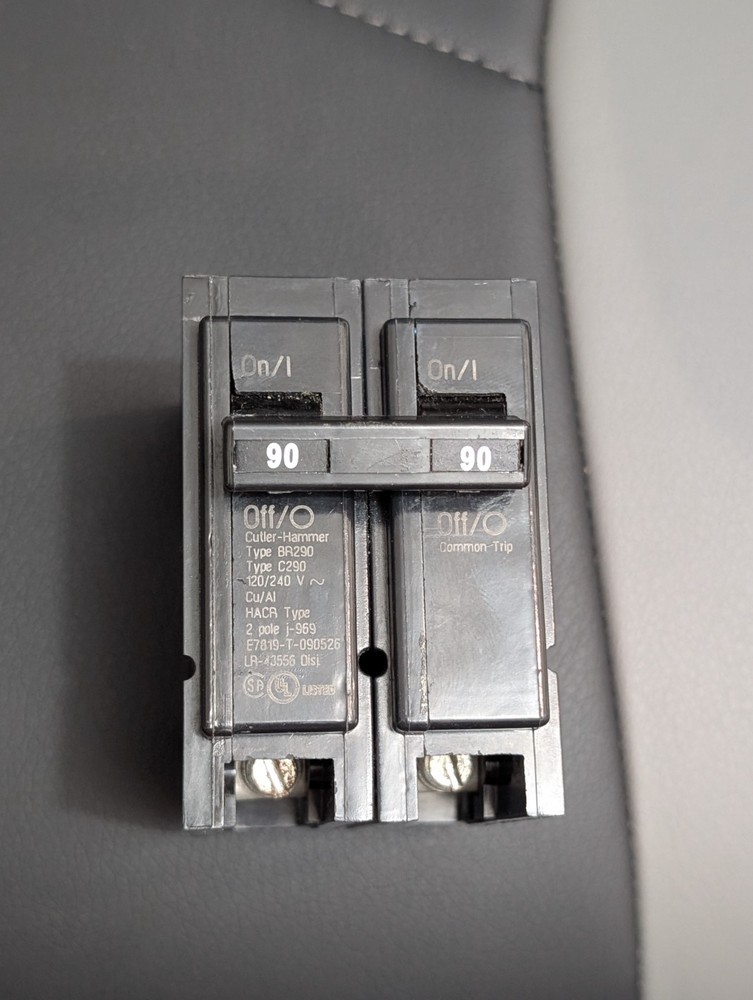EATON CUTLER HAMMER BR290 2 Pole 90 AMP Type BR Circuit Breaker