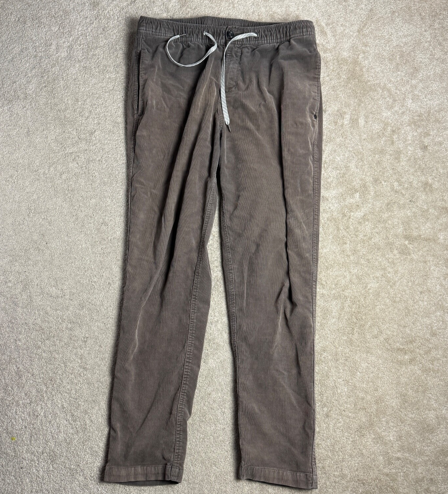 Vuori Mens Stretch Corduroy Jogger Pants Drawstring Comfort Fit Large Brown