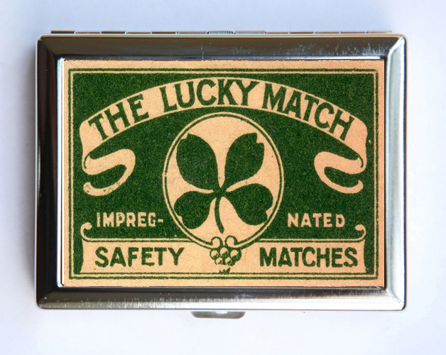 Cigarette Case Lucky Safety Matches Wallet Business Card Holder