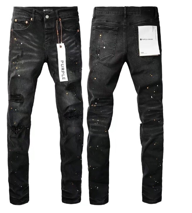 2024 New Pop Purple Brand Men's Ripped Pants Splash