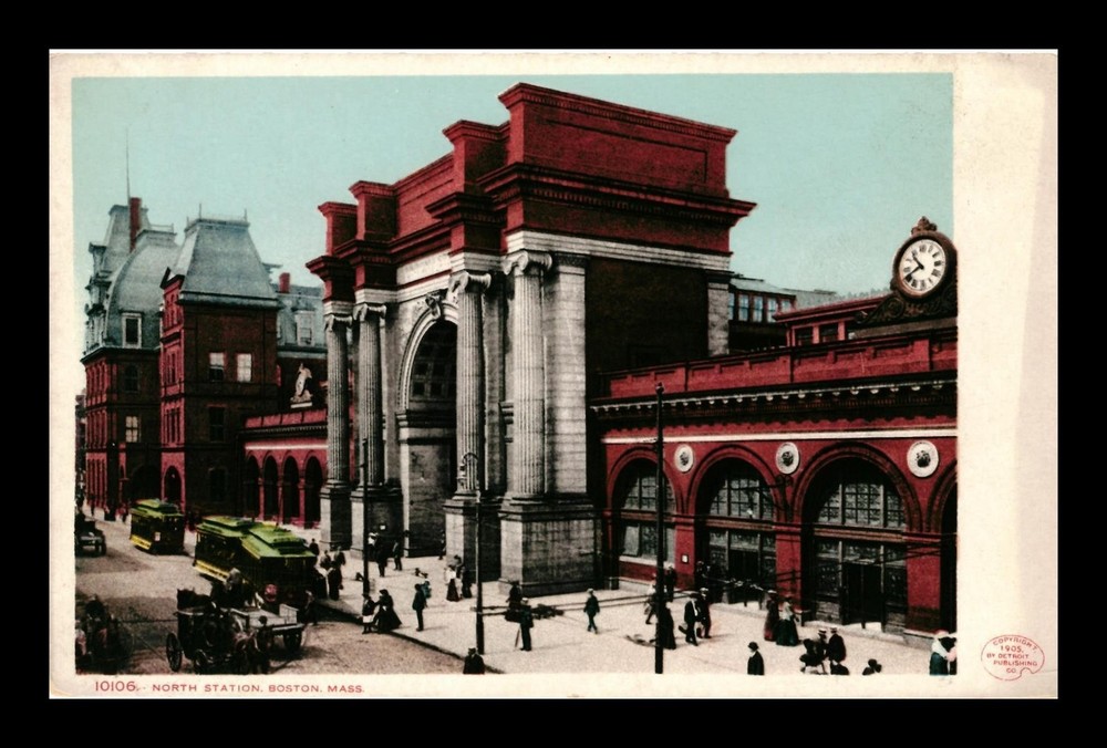 Detroit Publishing Co Postcard North Station Boston Massachusetts Unposted