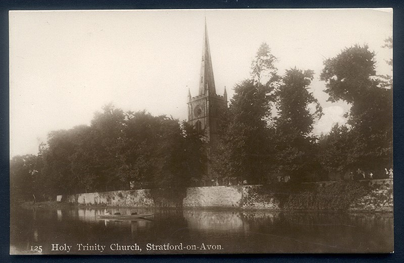 Vintage HOLY TRINITY CHURCH Stratford-on-Avon - Real Photo Postcard UK