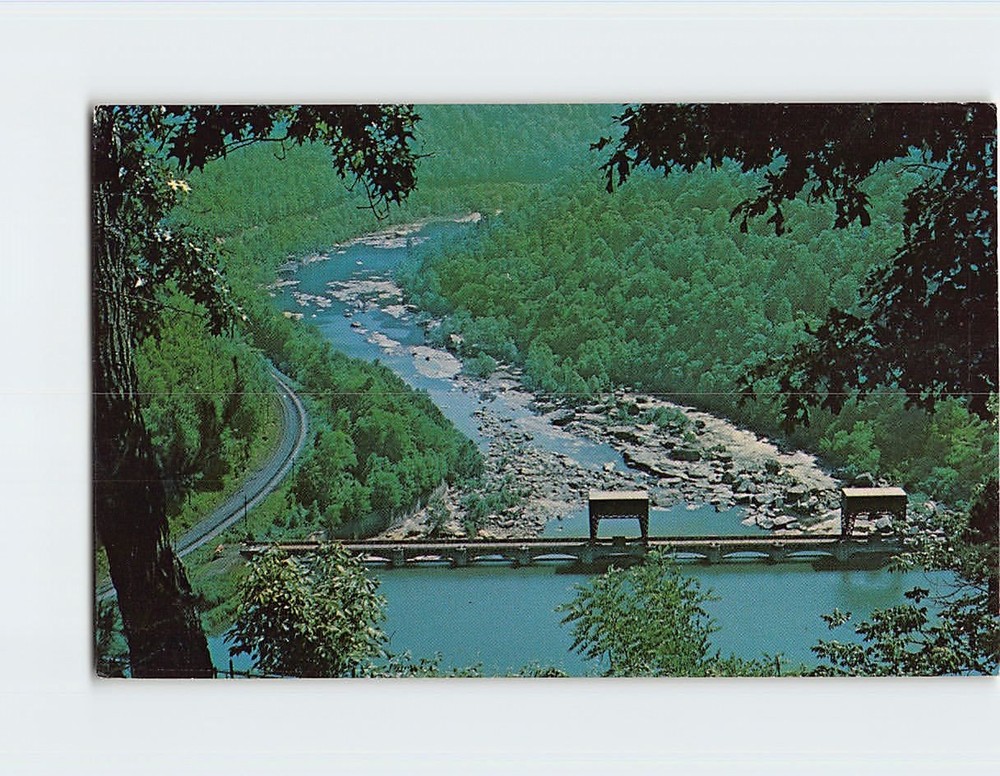 Postcard At the dam Hawks Nest State Park Ansted West Virginia USA