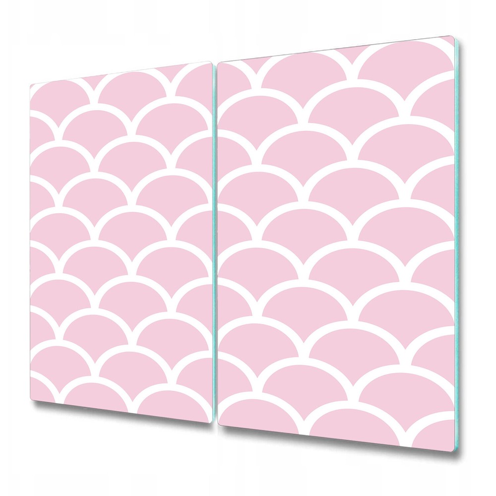 Tempered Glass Induction Ceramic Hob Cover Pink japan circles scallop 2x30x52