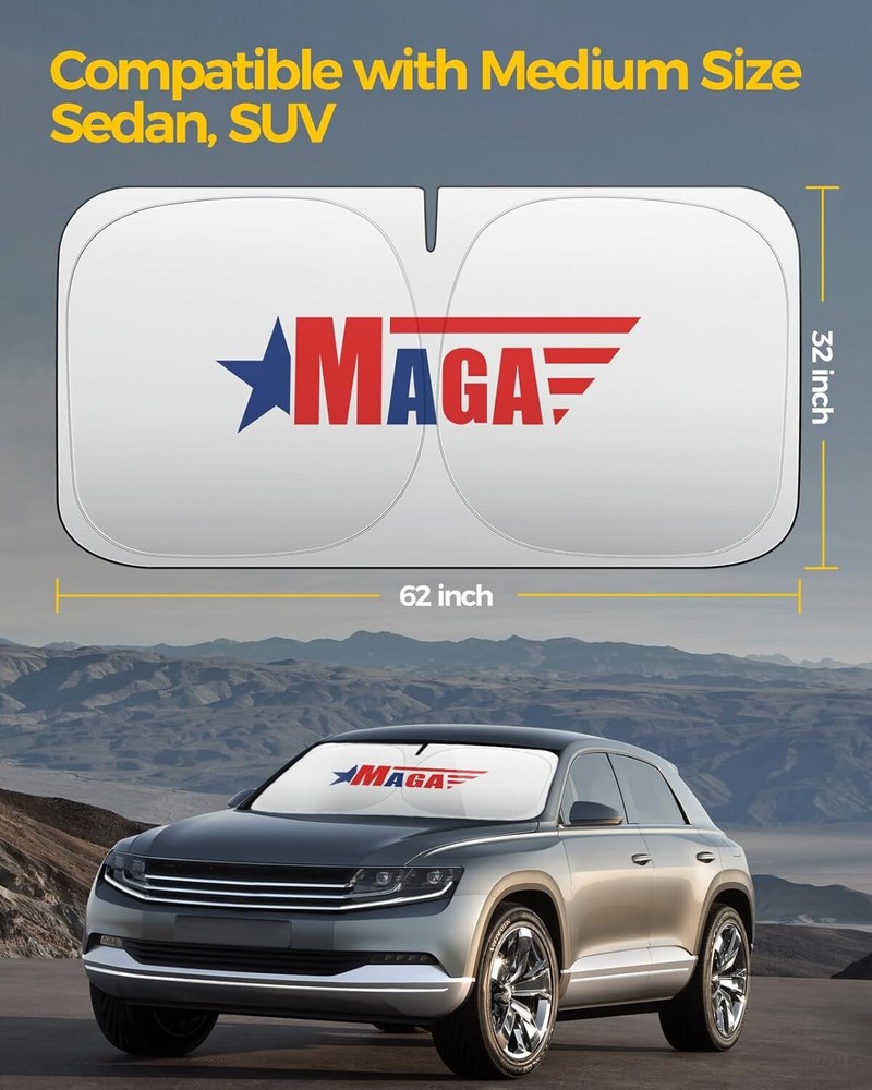 Foldable Extra-Large Sun Shade for Truck Van Car Windshield UV Protection