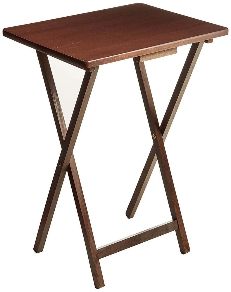 Mainstays Indoor Single Folding TV Tray Table - Walnut L 19 x  W 15 x H 26