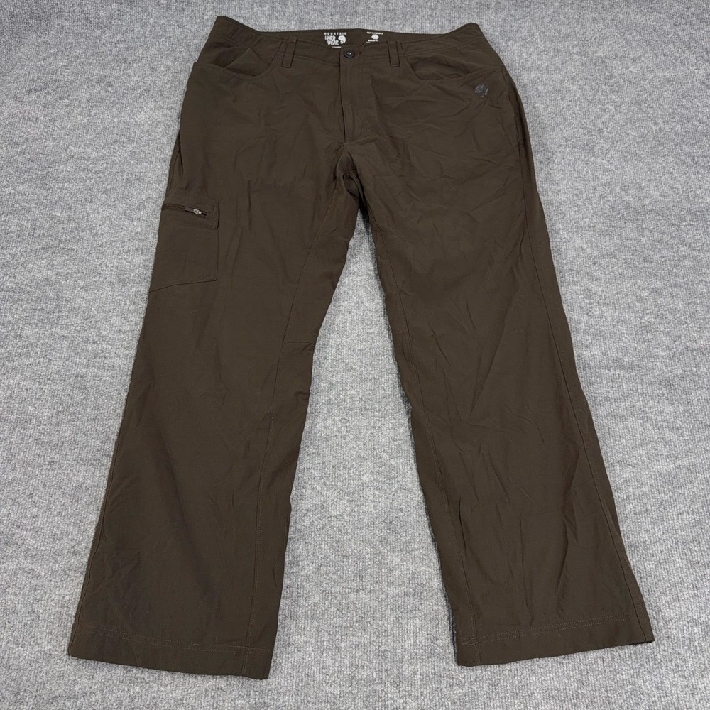Mountain Hardwear Pants Men 36/30 Brown Nylon Fleece Lined Cargo Outdoor Hiking