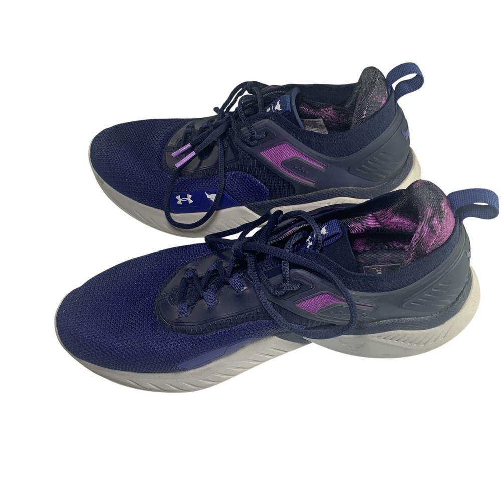 Under Armour Project Rock 5 Disrupt Shoes Sneakers Mens Size 12 Purple/Blue