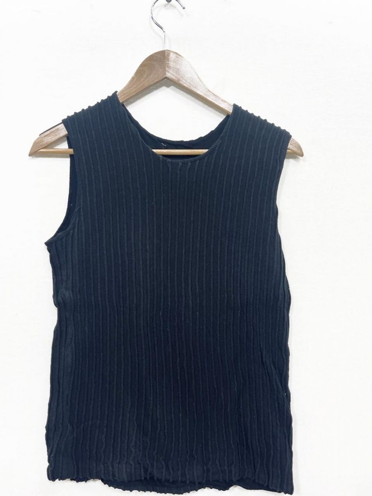 COMME des GARCONS Sleeveless Top Black Cotton Used Good Condition