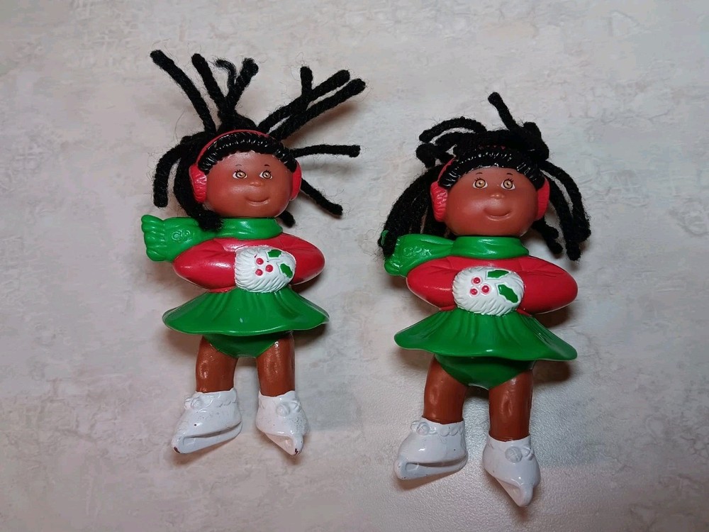 1992 Cabbage Patch Kids Ice Skating Girl PVC Happy Meal Toys Set of 2 3.25 Inch