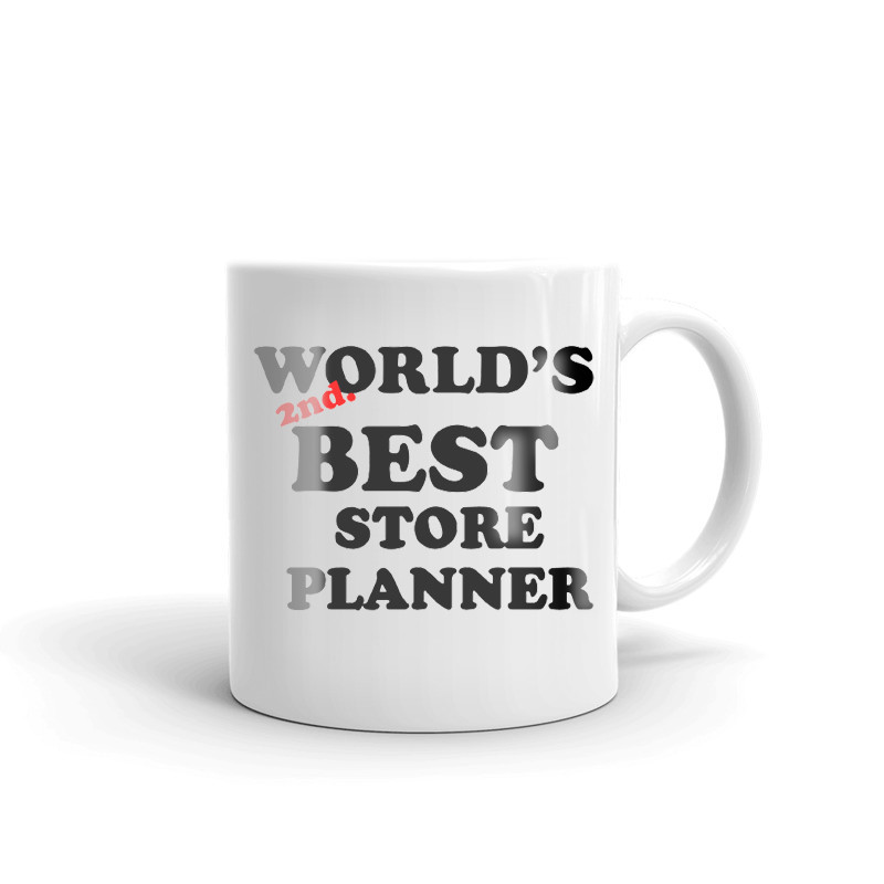 World's 2nd Best Store Planner Coffee Tea Ceramic Mug Office Work Cup Gift