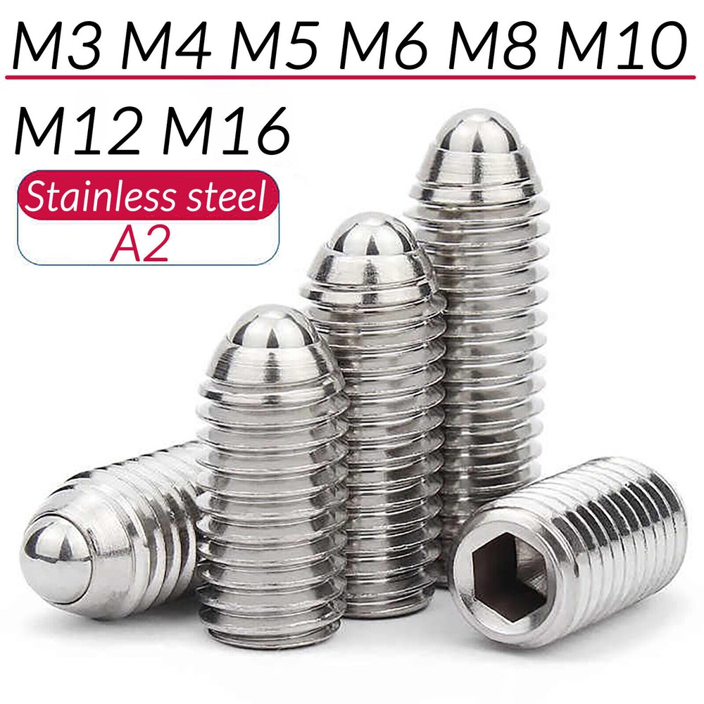 Hex Socket Allen Head Spring Ball Set Screw Plunger Point Grub Bolt M3-M16