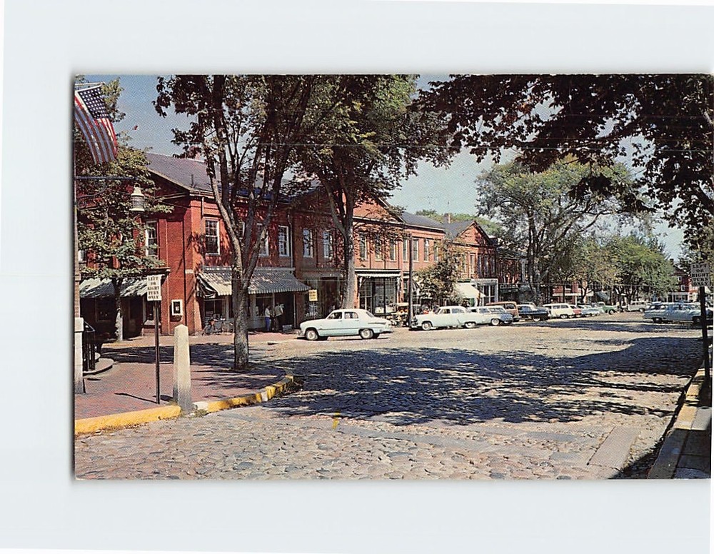 Postcard Nantucket's Cobbled-Stoned Main Street Massachusetts USA
