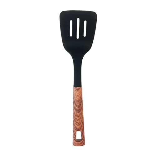 Soft Touch with Wood Grain Handle and Hanging Hole, Heat Nylon Slotted Turner