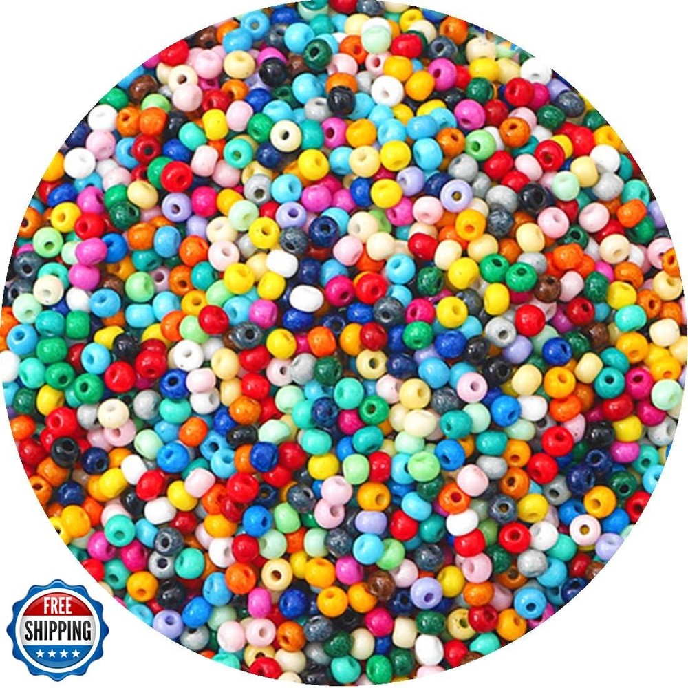Yholin 2000pcs 4mm Glass Seed Beads Bulk for Jewelry Crafts