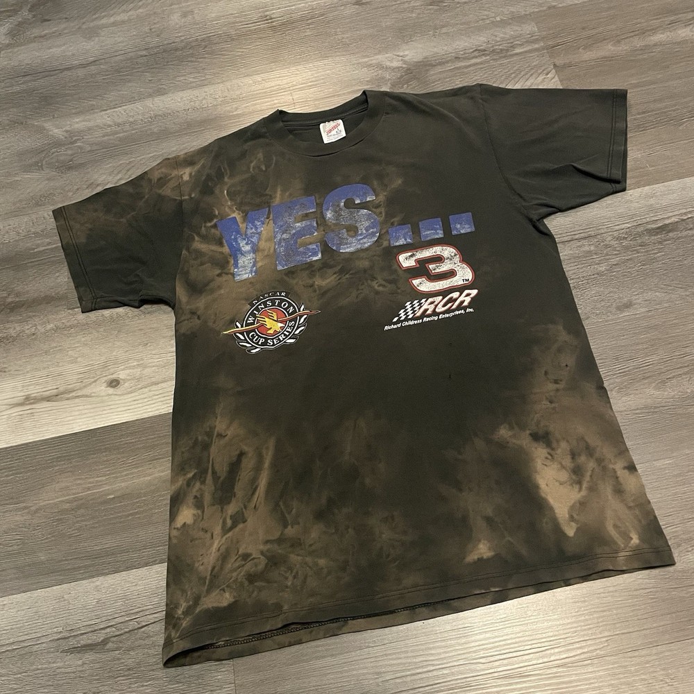 90s Faded Black Winston Cup NASCAR Graphic Tee Size Large