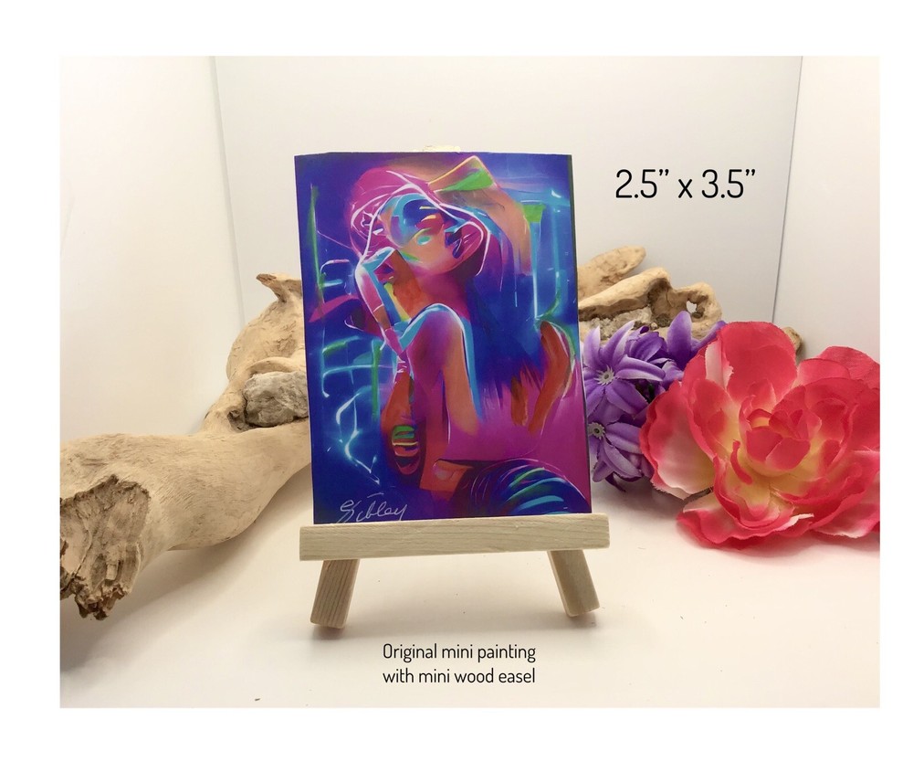 WOMAN Miniature Original Abstract Art 2.5”