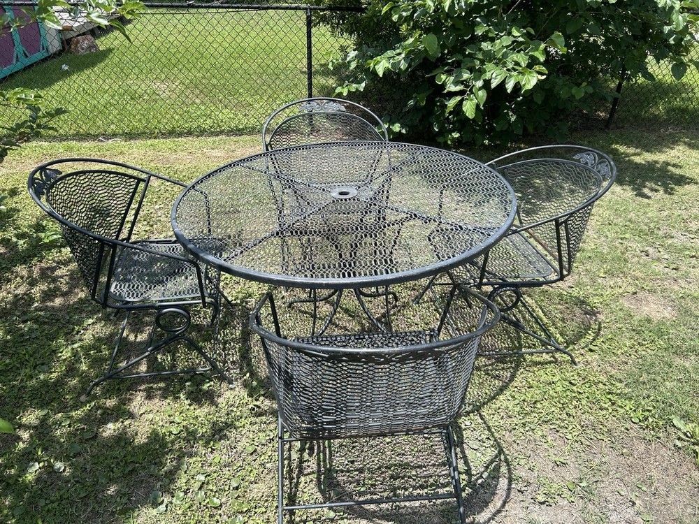 used wrought iron patio furniture set