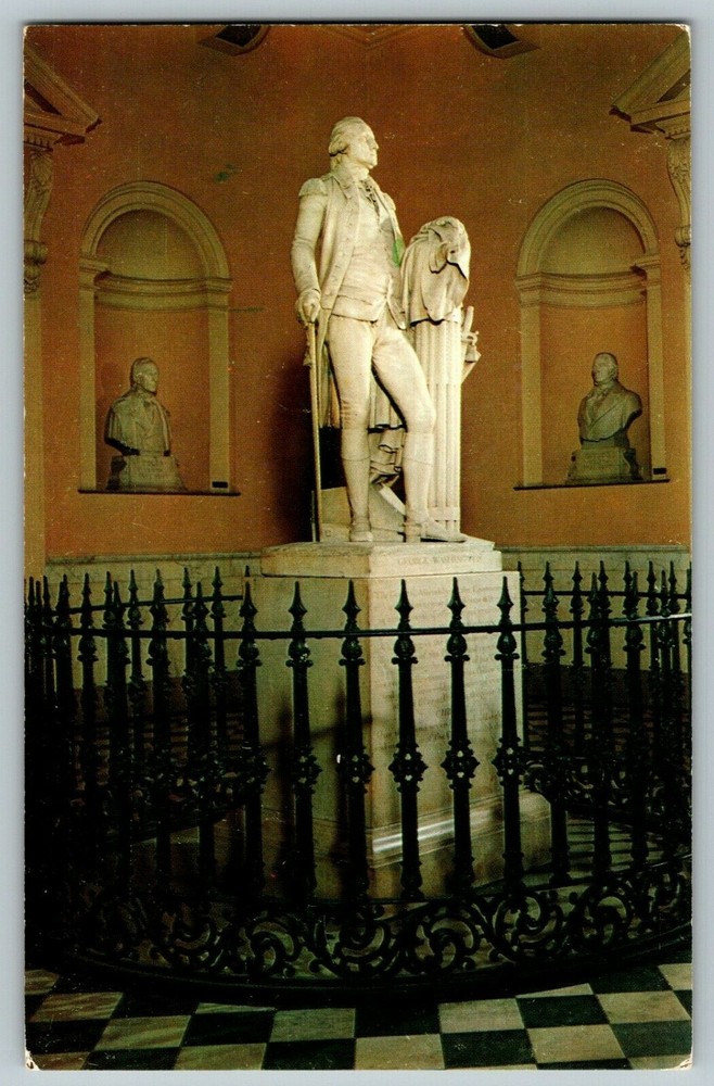 Postcard Statue of George Washington by Houdon State Capitol Richmond Virginia