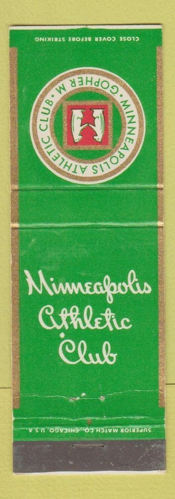 Matchbook Cover - Minneapolis MN Athletic Club WEAR