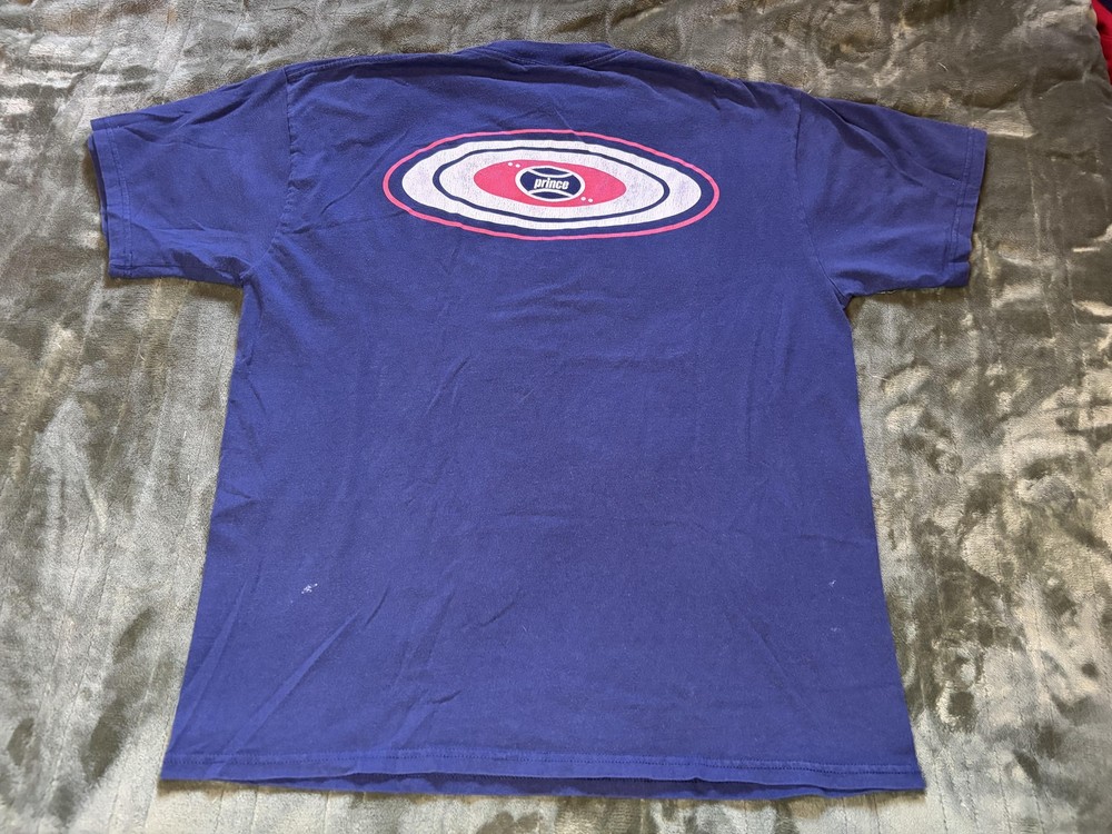 Prince Shirt Mens Large Blue Logo Graphic Tennis Sportswear Graphic Tee