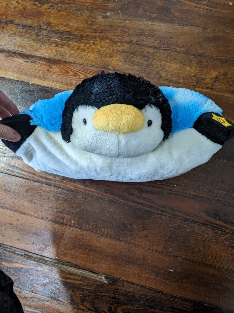 Glow Pets Penguin Tie Dye 16 Inch Blue White Plush Stuffed Animal Pillow