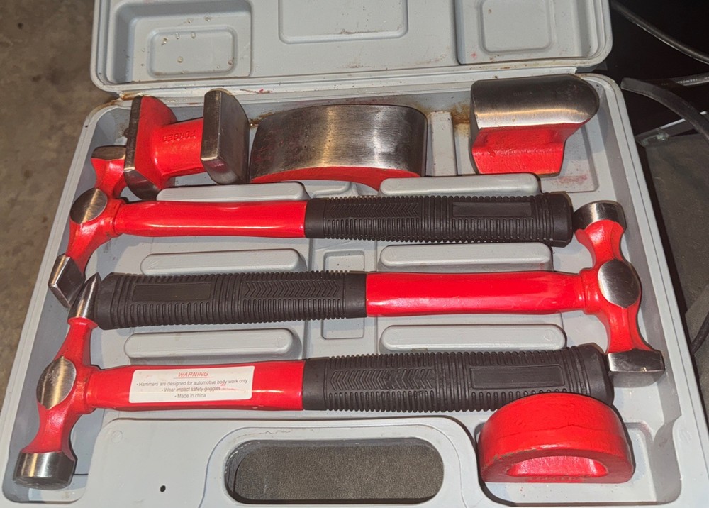 7-Piece Auto Body Hammer & Dolly Kit for Dent Repair & Fender Work  