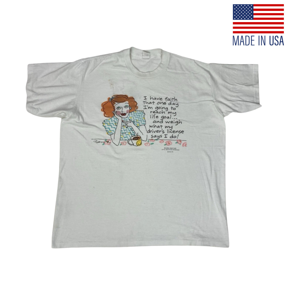 VINTAGE ShoeBox Greetings Funny Graphic T-shirt Men USA 90s Single Stitch Reprin