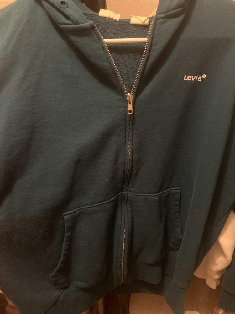 Levi's Navy Blue Small Zip-Up Hoodie with Pockets Size Small