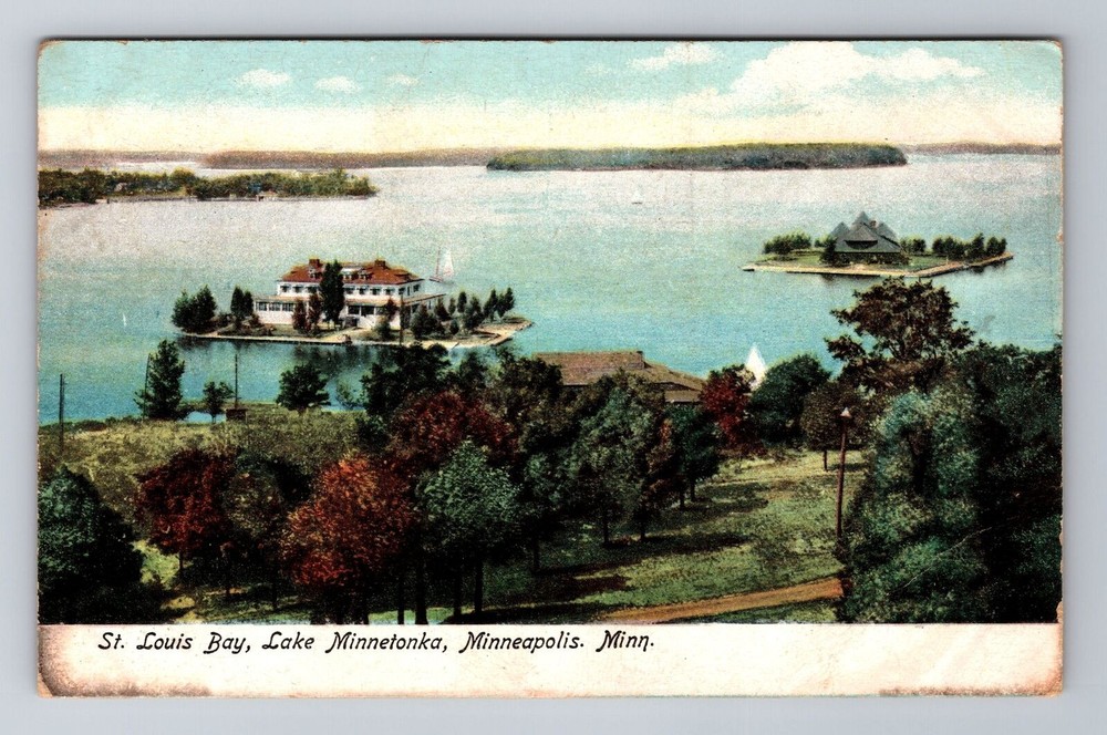 Minneapolis MN-Minnesota, St Louis Bay, Lake Minnetonka, Vintage Postcard