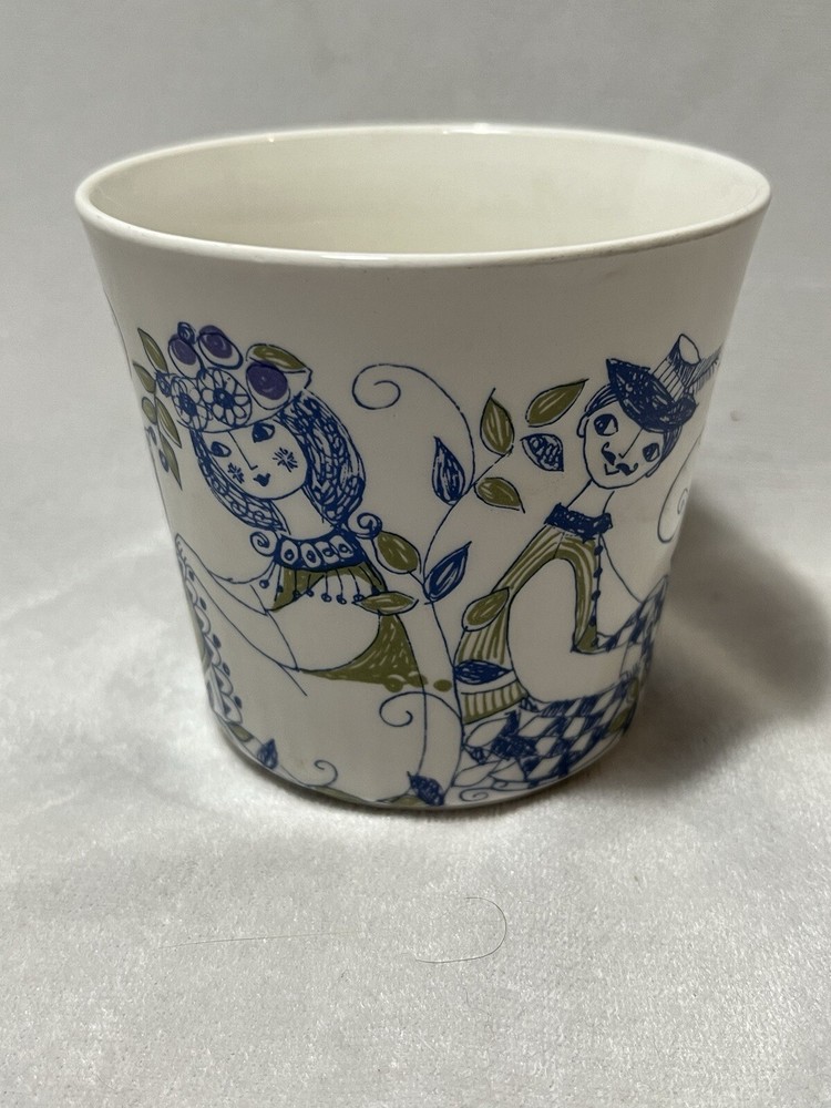 Vintage Lotte Coffee Mug Turi Design Norway Blue & White Hand Painted