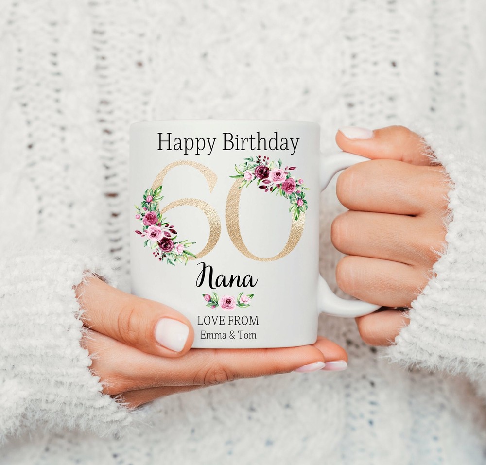 Personalised 60th Birthday Mug Best Nana Ever Mug Best Grandma Mug Nanny Coffee